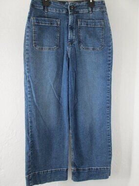 Bagatelle Wide Leg Jeans Women's 29 Blue Medium Wash High Rise Cropped Jeans